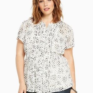 Heart Print Chiffon Top torrod size 4